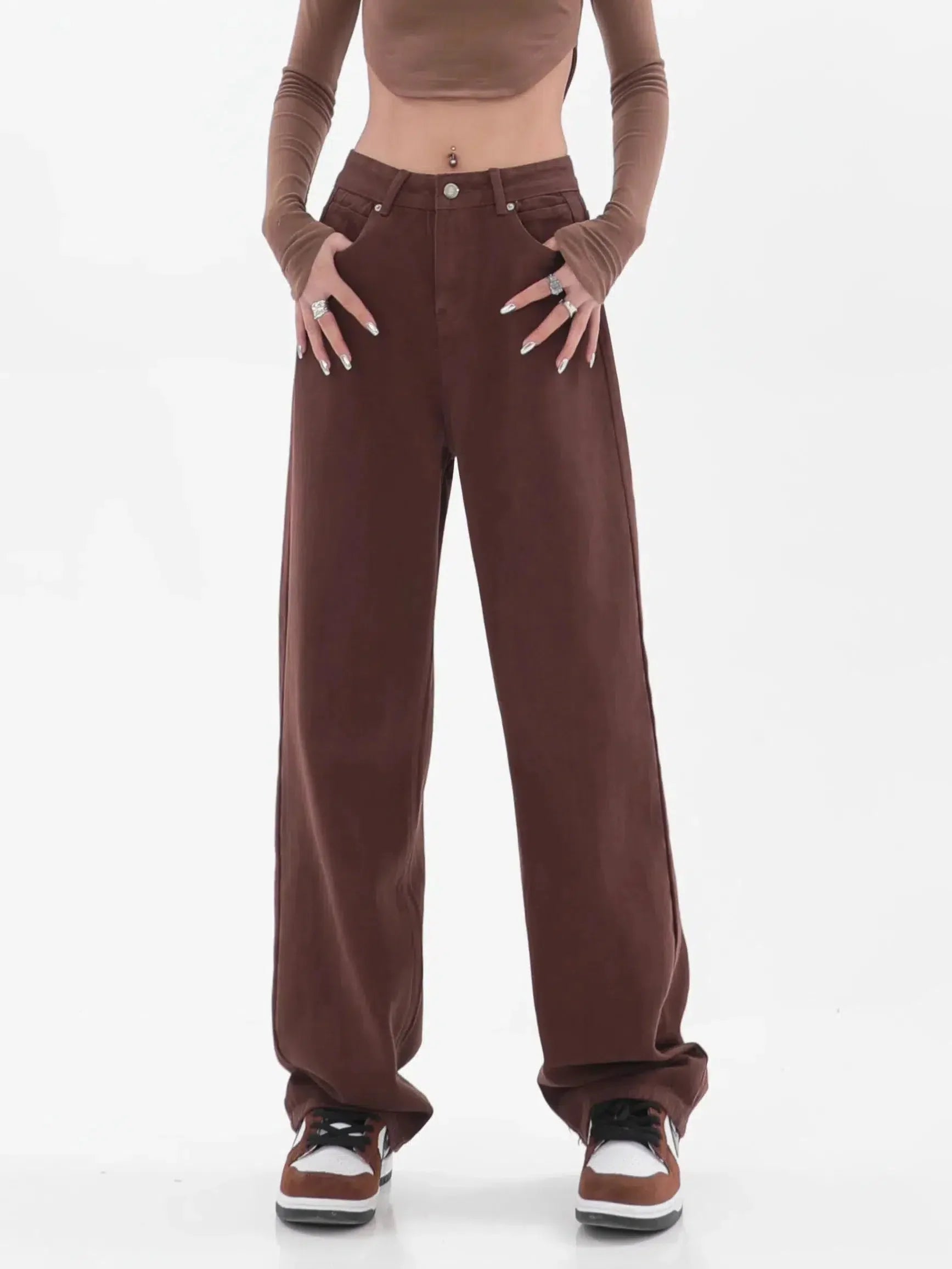 Star Pockets Wide Leg Jeans - KAYSMAR