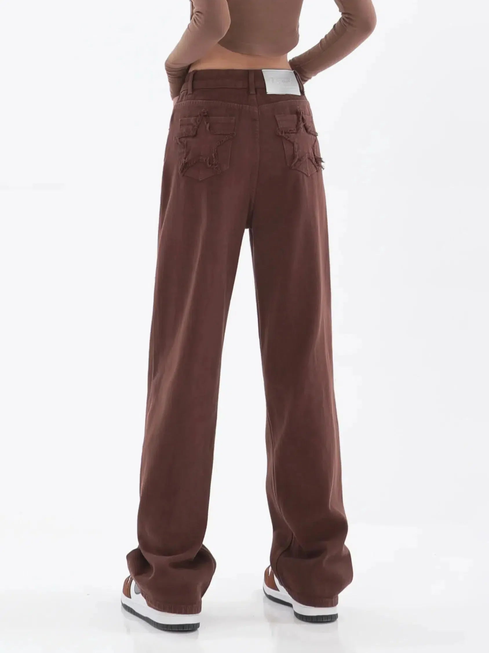 Star Pockets Wide Leg Jeans - KAYSMAR