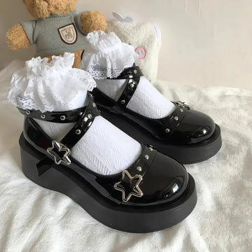 Star Buckled Platform Mary Jane Shoes - KAYSMAR