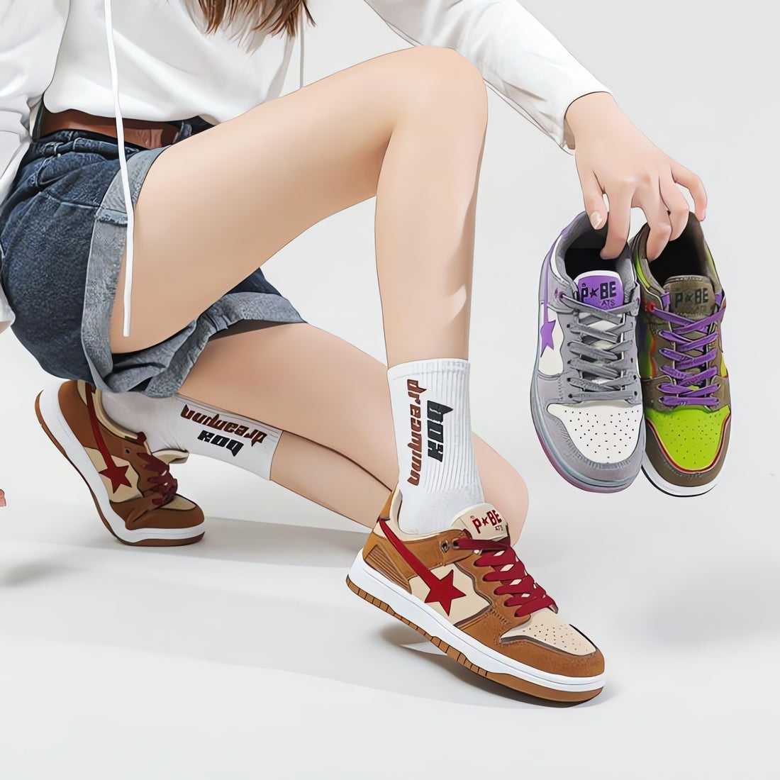 Star Embroidered Multicolor Sneakers - KAYSMAR