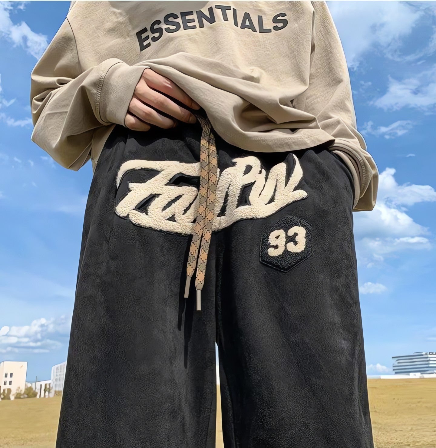 Star Patchwork Wide Leg Sweatpants - KAYSMAR