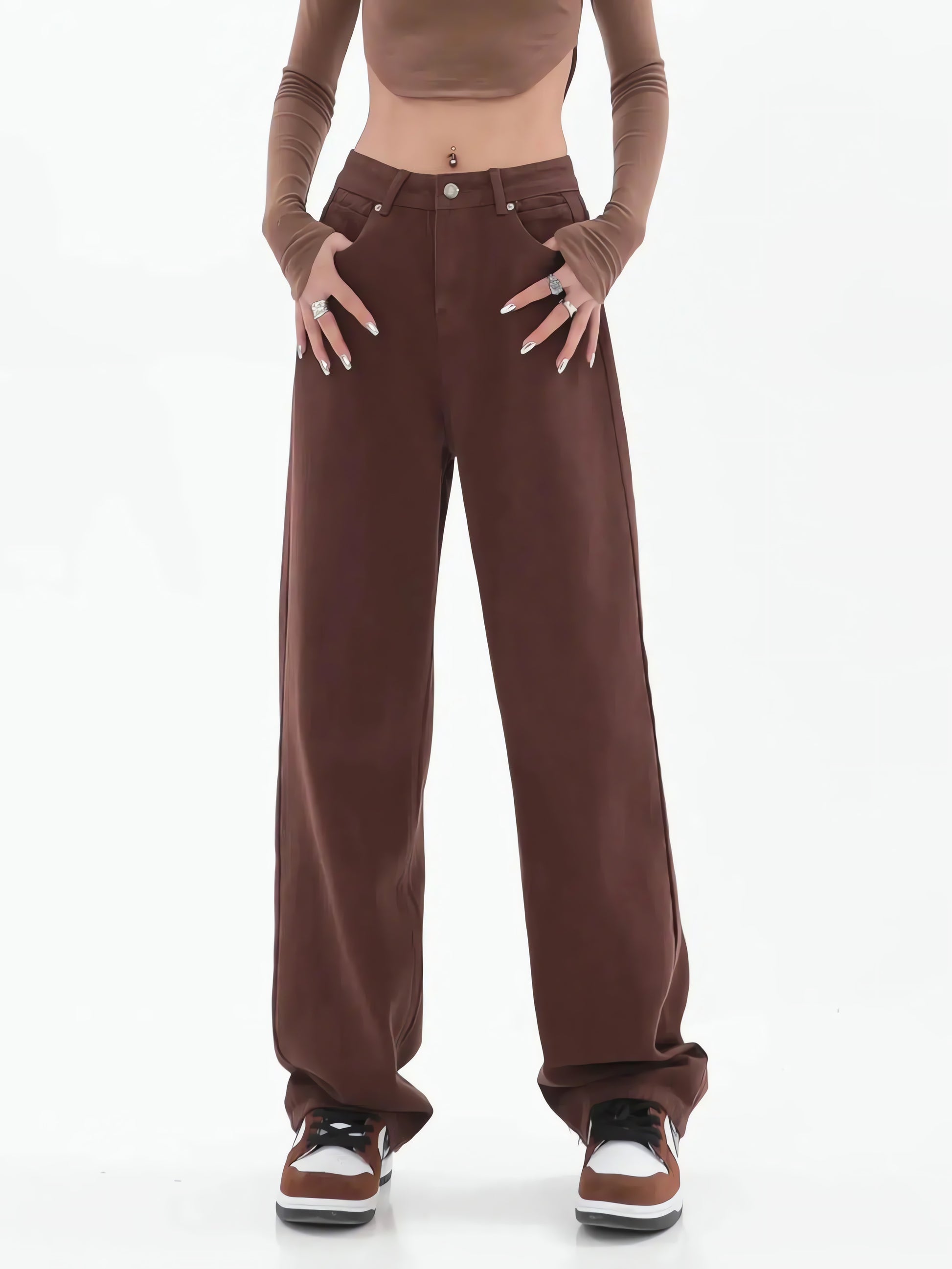 Star Pockets Wide Leg Jeans - KAYSMAR