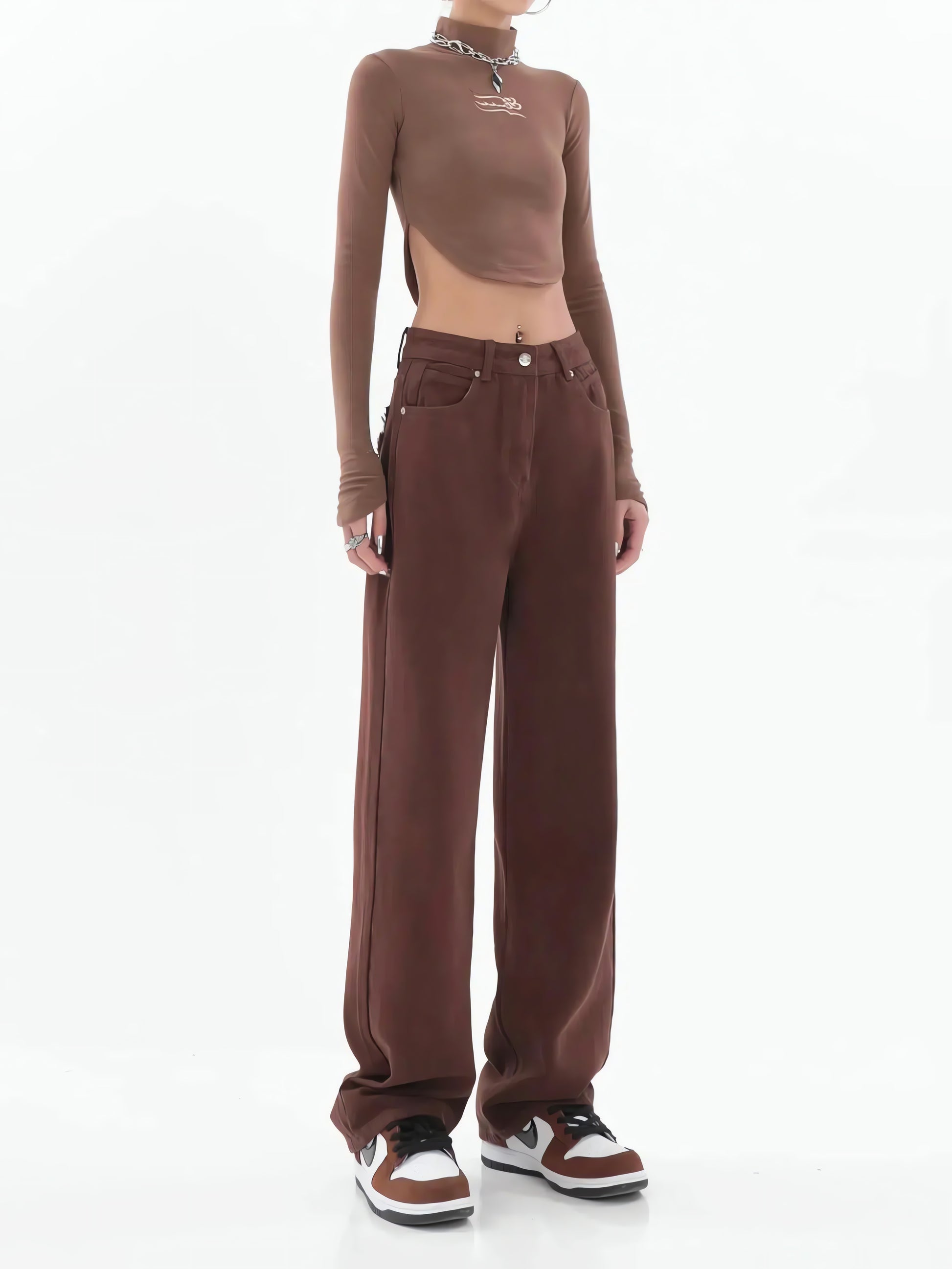 Star Pockets Wide Leg Jeans - KAYSMAR