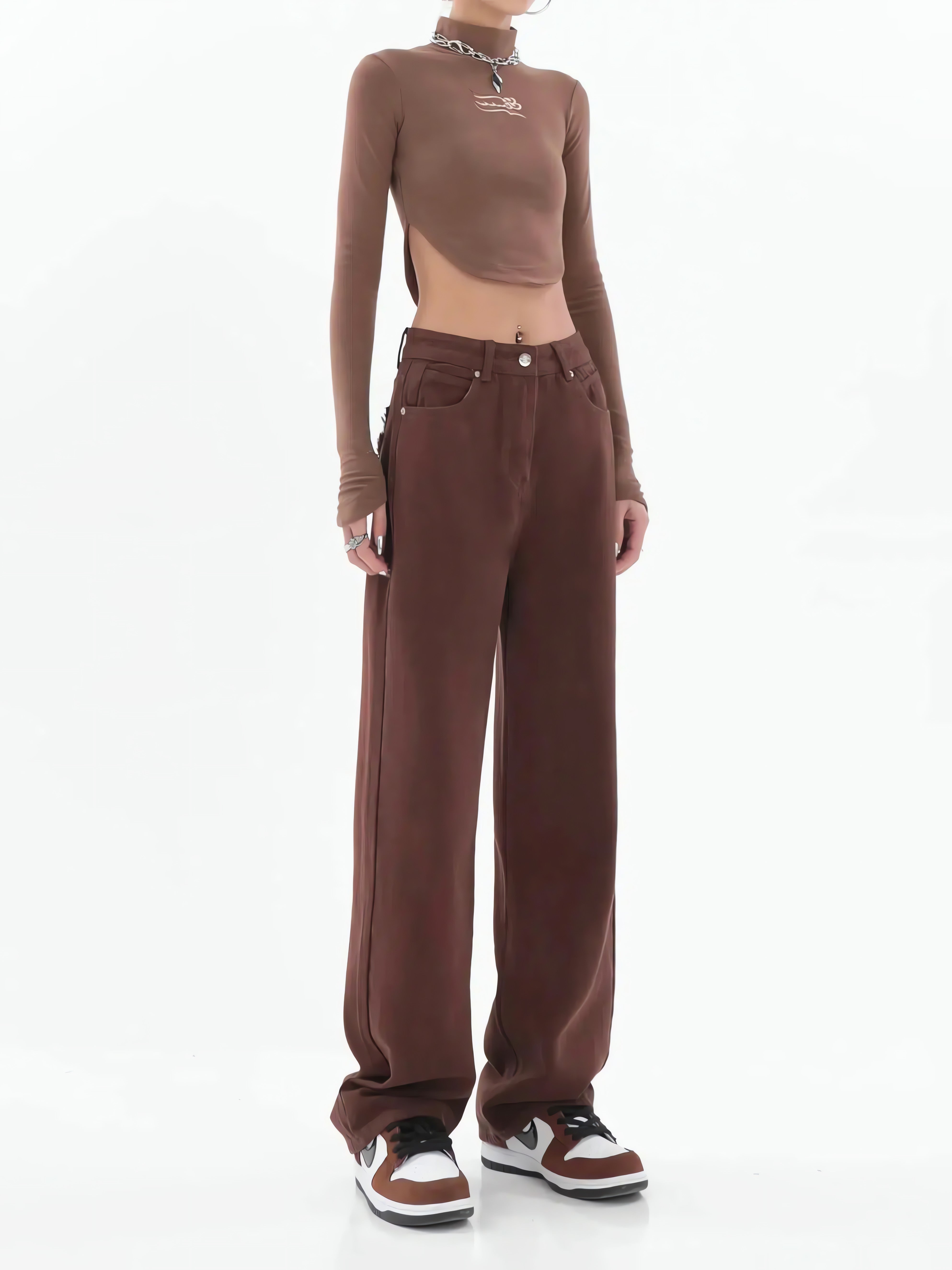 Star Pockets Wide Leg Jeans - KAYSMAR
