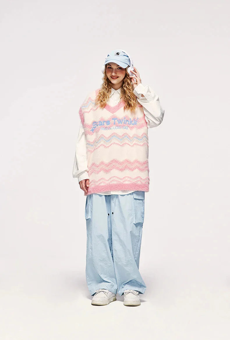 Stars Twinkle Fluffy Sweater Vest - KAYSMAR