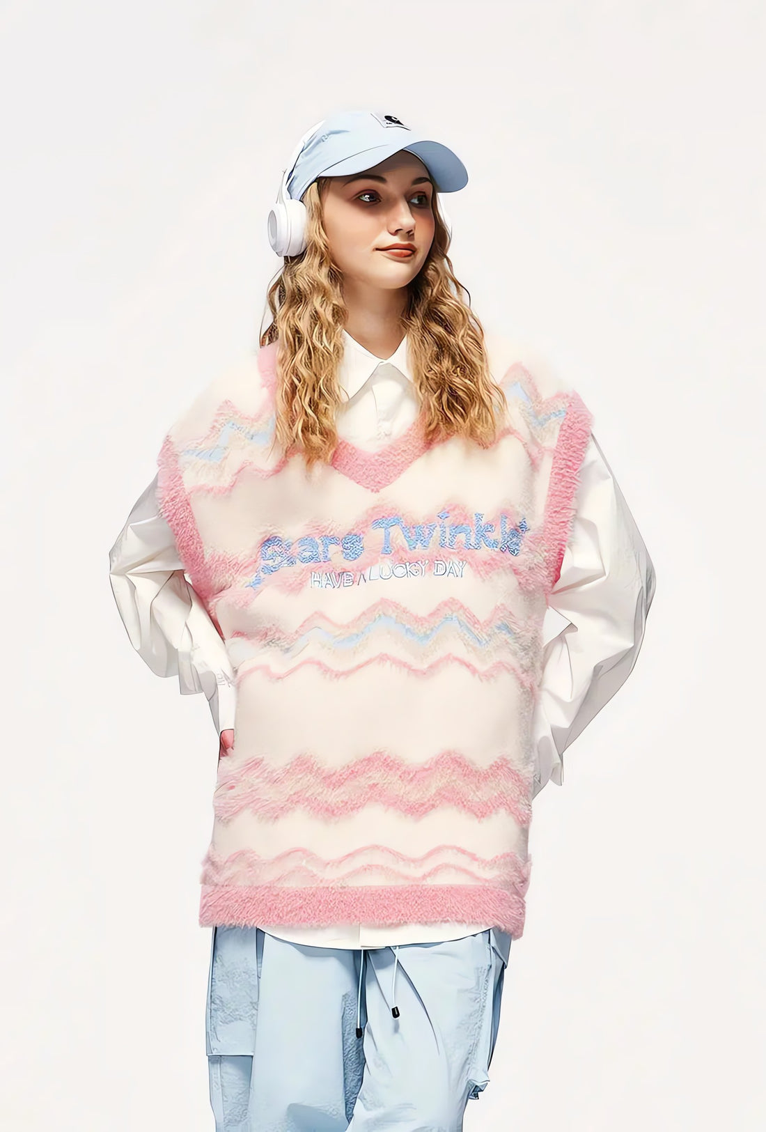 Stars Twinkle Fluffy Sweater Vest - KAYSMAR