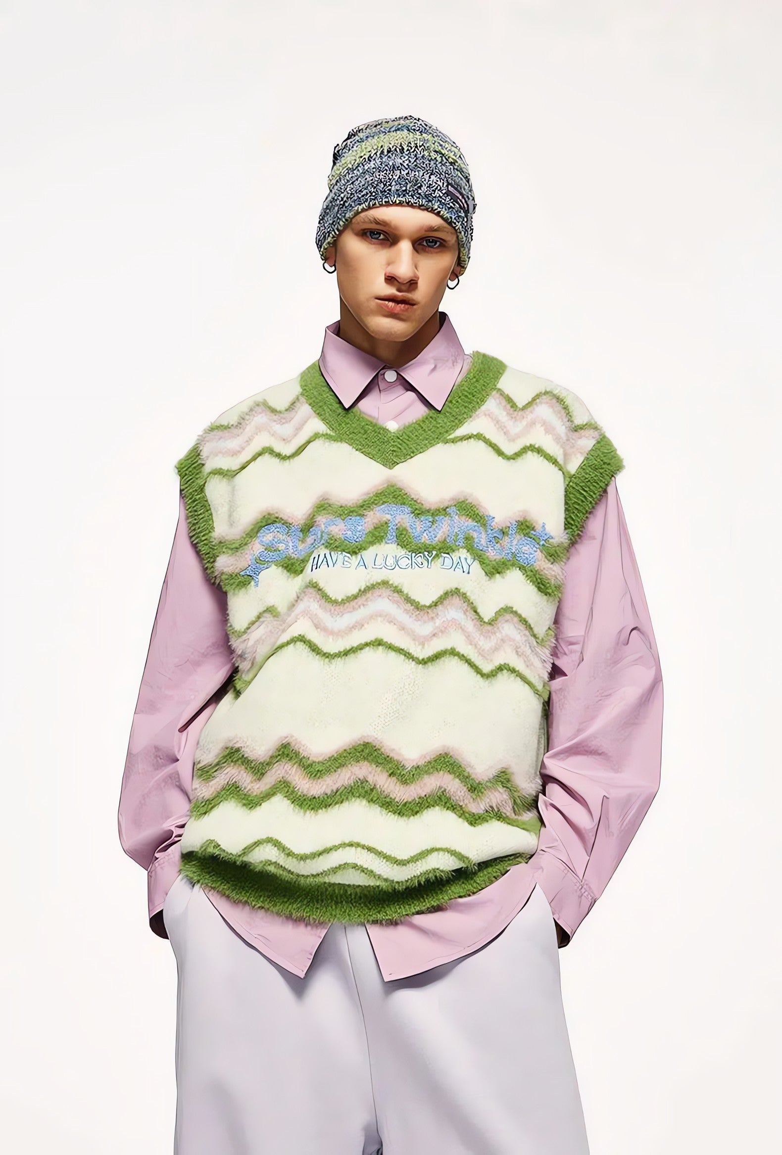 Stars Twinkle Fluffy Sweater Vest - KAYSMAR