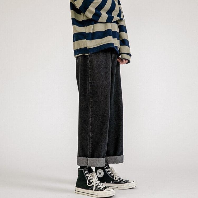 Straight Leg Mid Rise Baggy Jeans - KAYSMAR