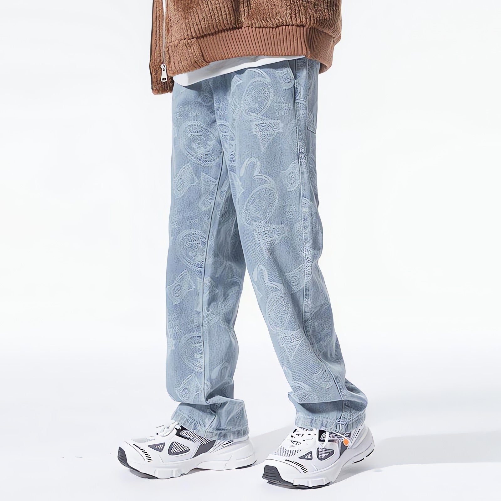 Straight Leg Printed Jeans - KAYSMAR
