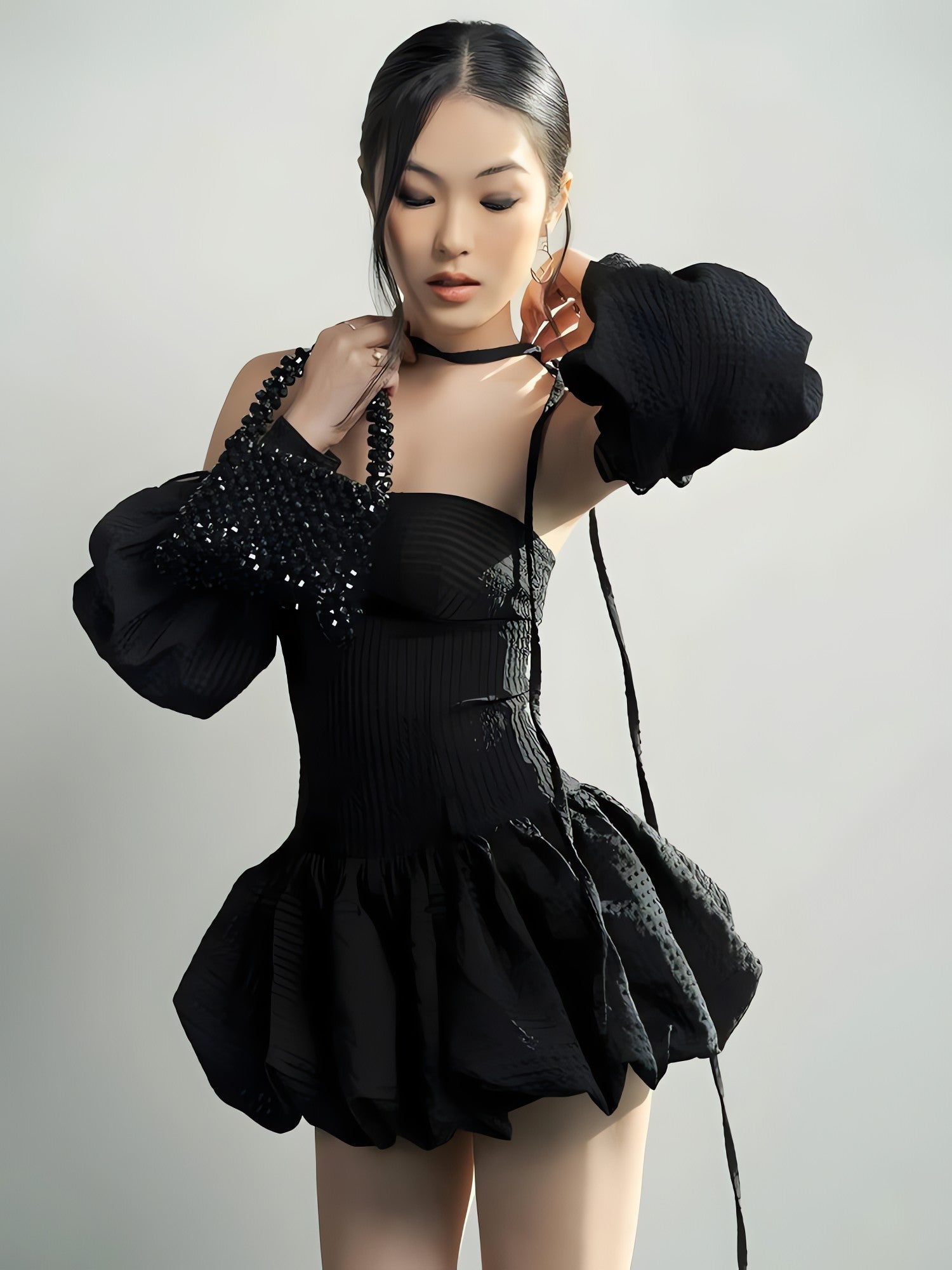Strapless Bubble Mini Dress