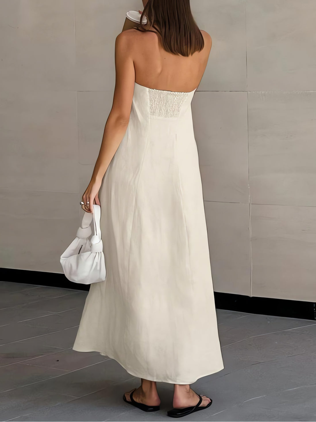 Strapless Linen Midi Dress - KAYSMAR
