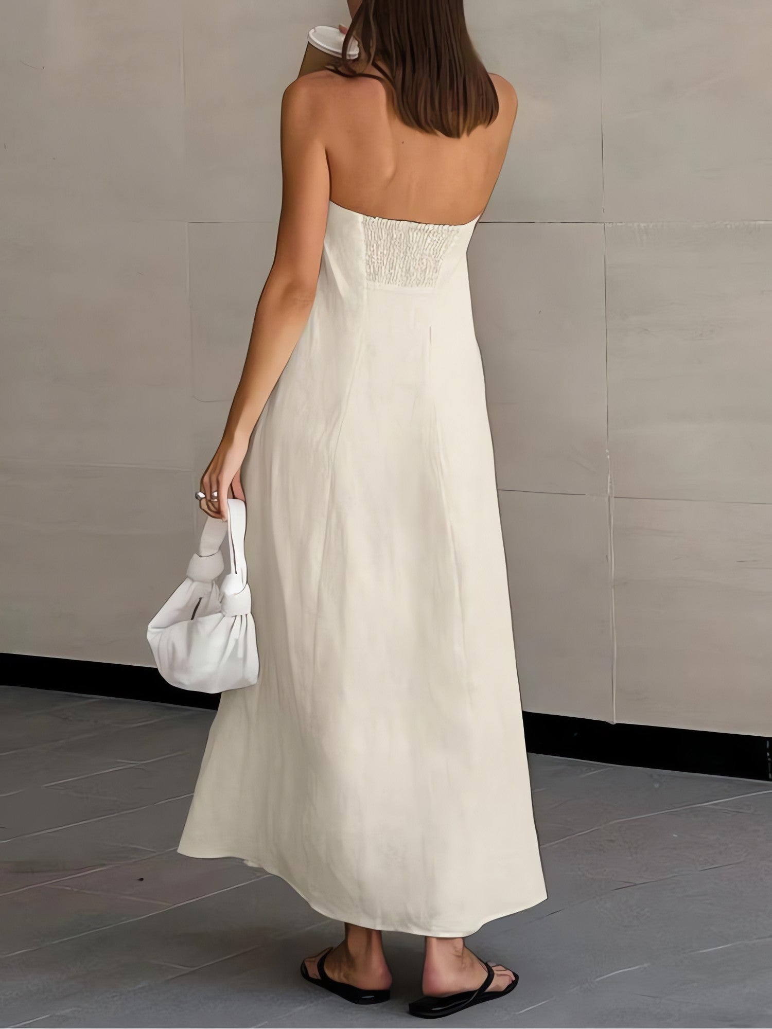 Strapless Linen Midi Dress - KAYSMAR