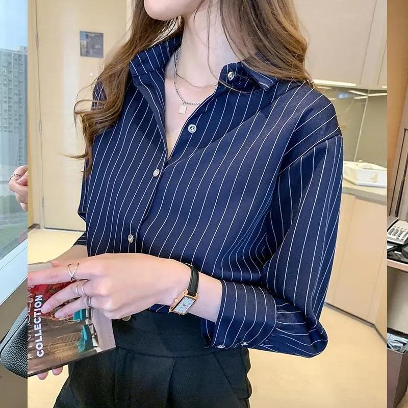 Striped Classic Long Sleeve Shirt - KAYSMAR