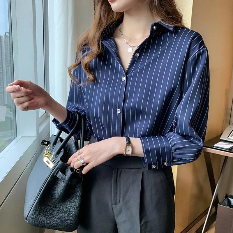 Striped Classic Long Sleeve Shirt - KAYSMAR
