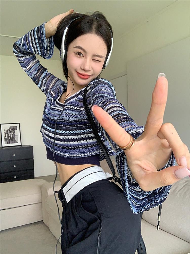 Striped Wide Neck Crop Sweater - KAYSMAR