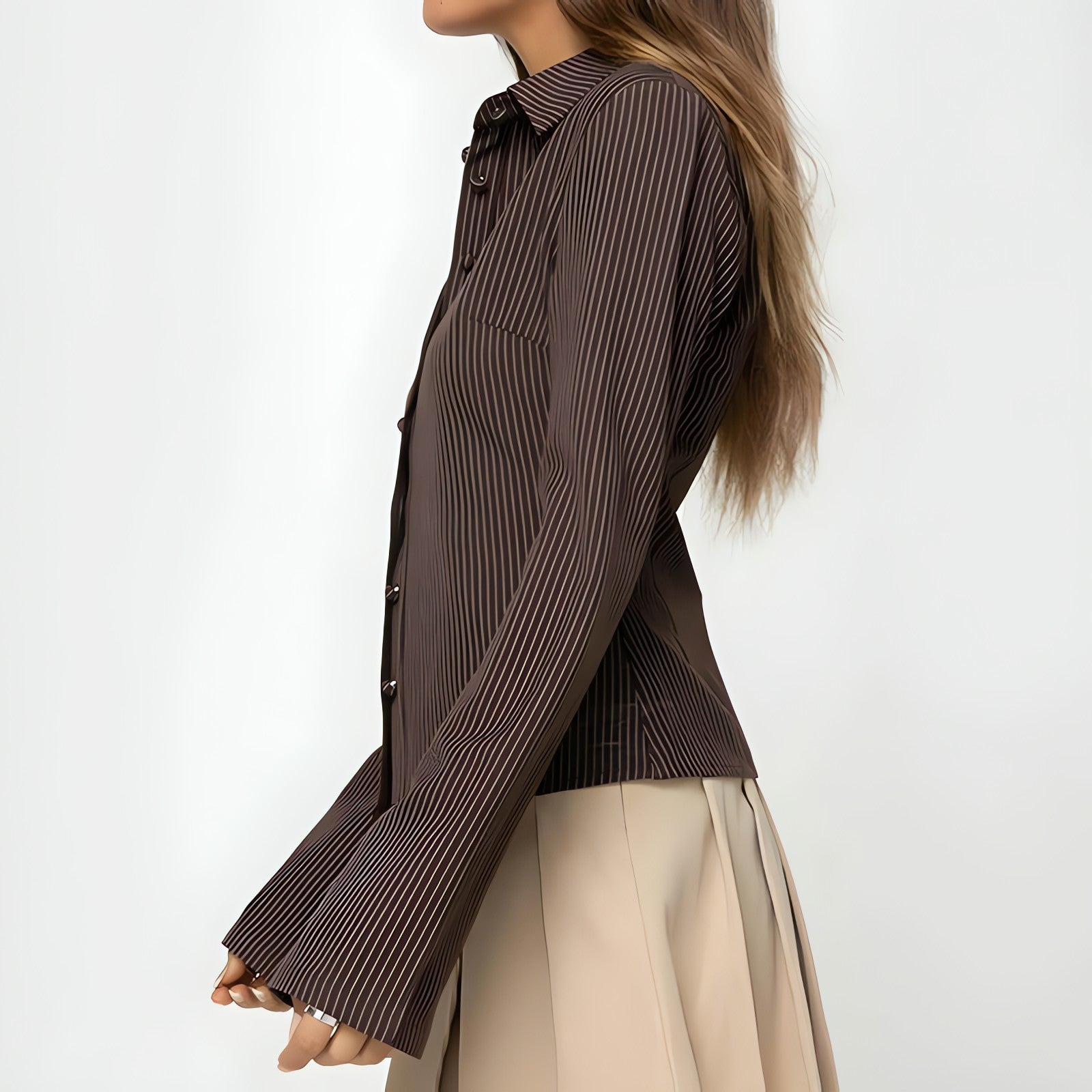Striped Button Down Shirt - KAYSMAR