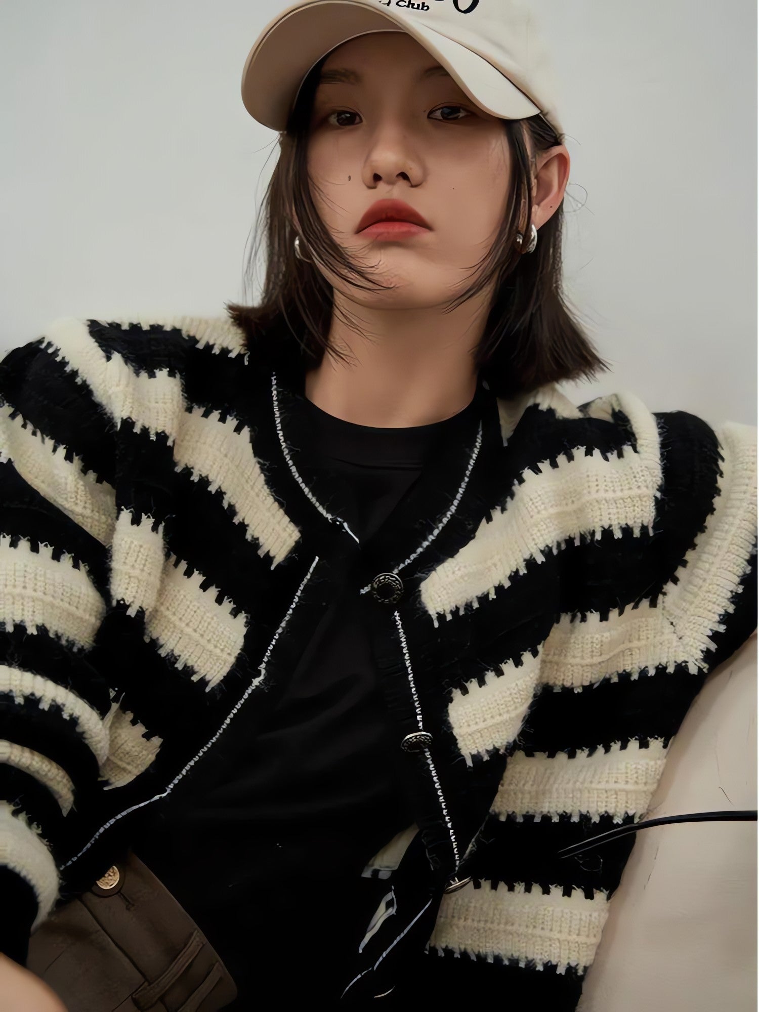 Striped Button Up Cardigan - KAYSMAR