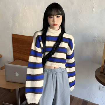 Striped Cropped Sweater - KAYSMAR