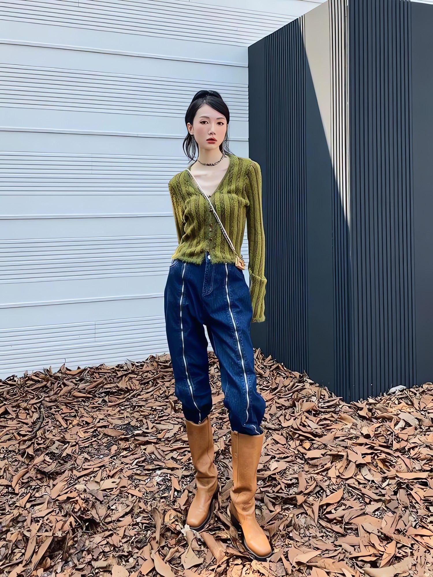 Striped Fluffy Cardigan - KAYSMAR