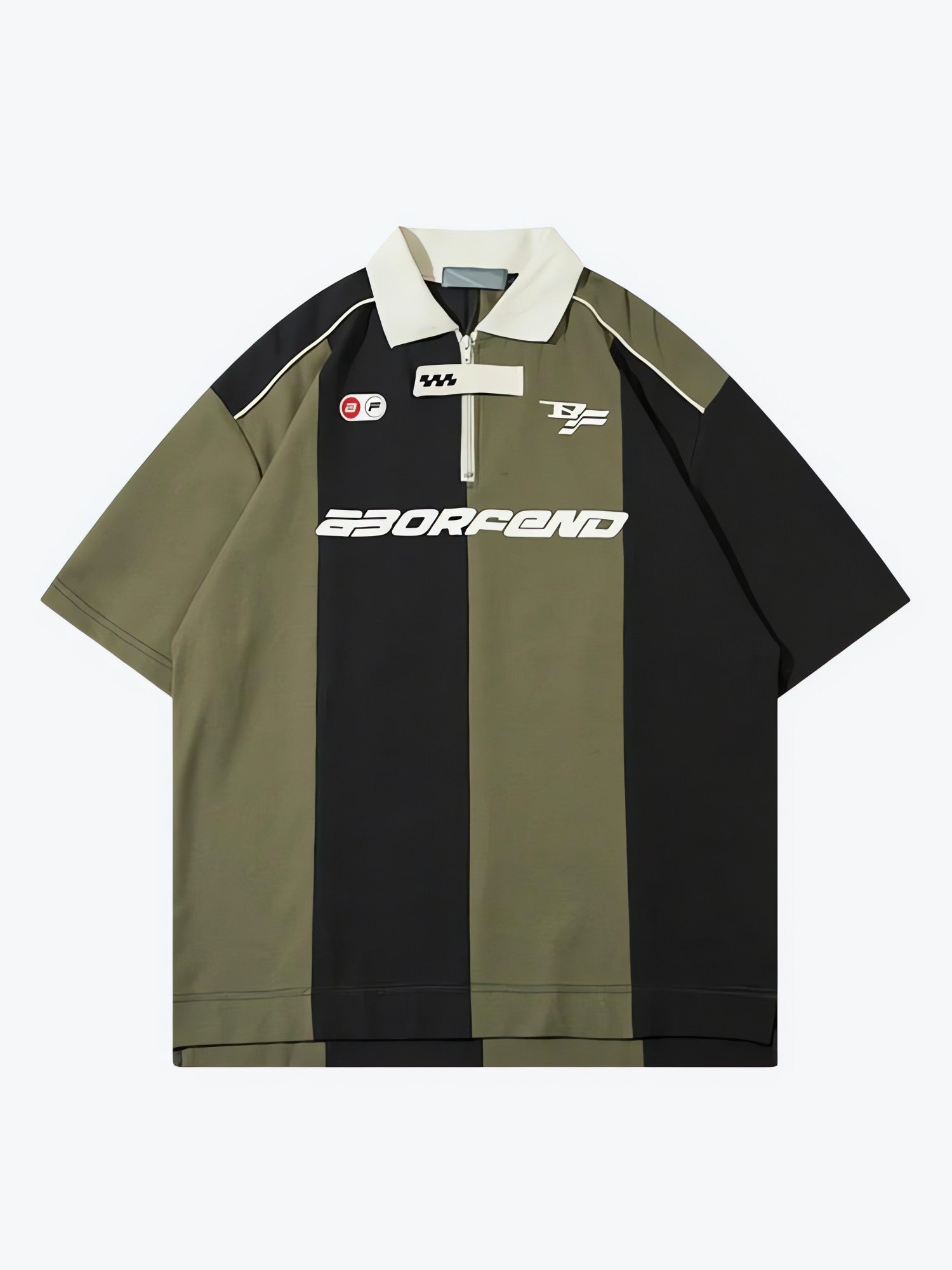 Striped Half Zip-Up Jersey Top - KAYSMAR