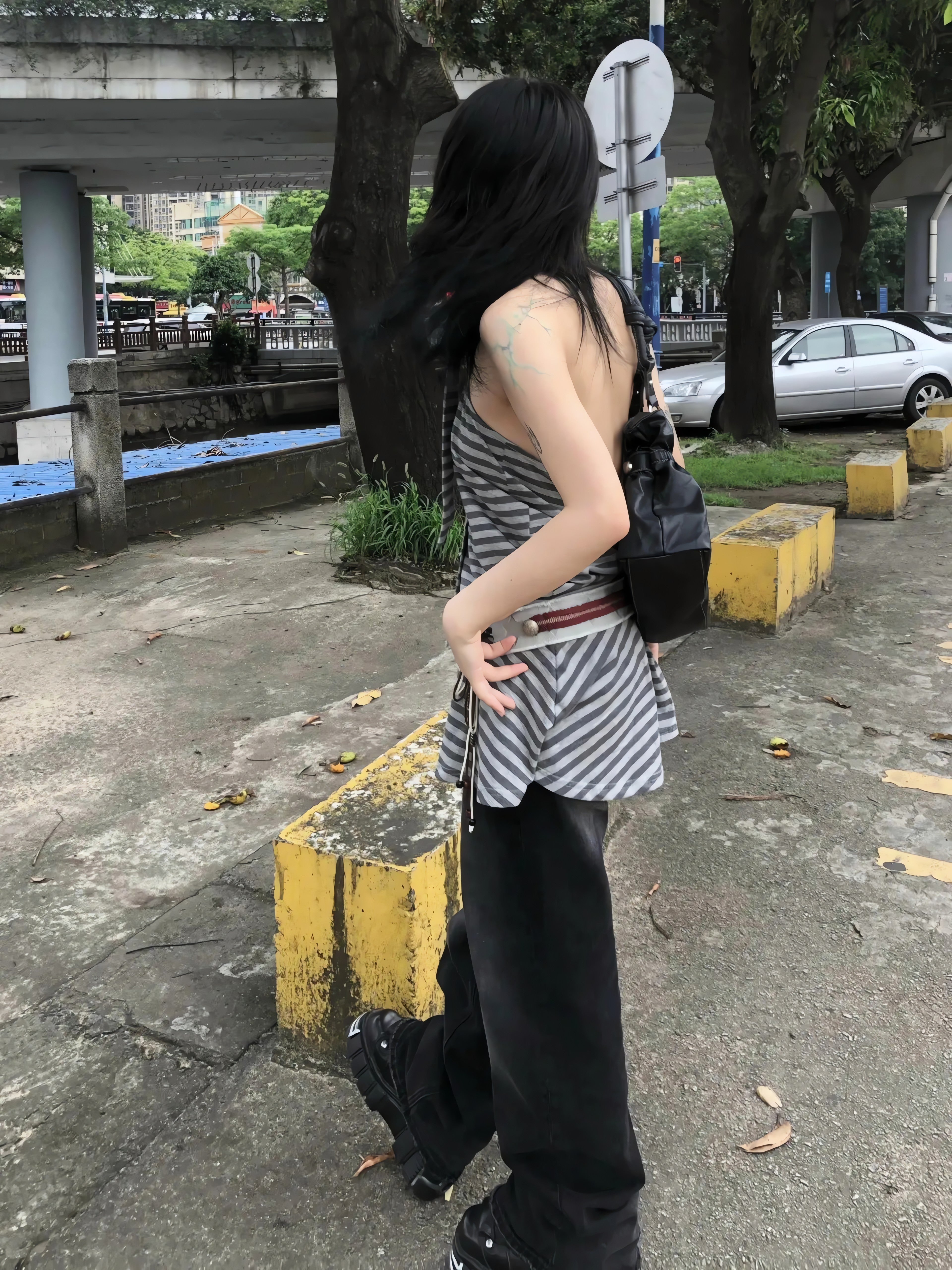 Striped Halter Neck Mini Dress - KAYSMAR