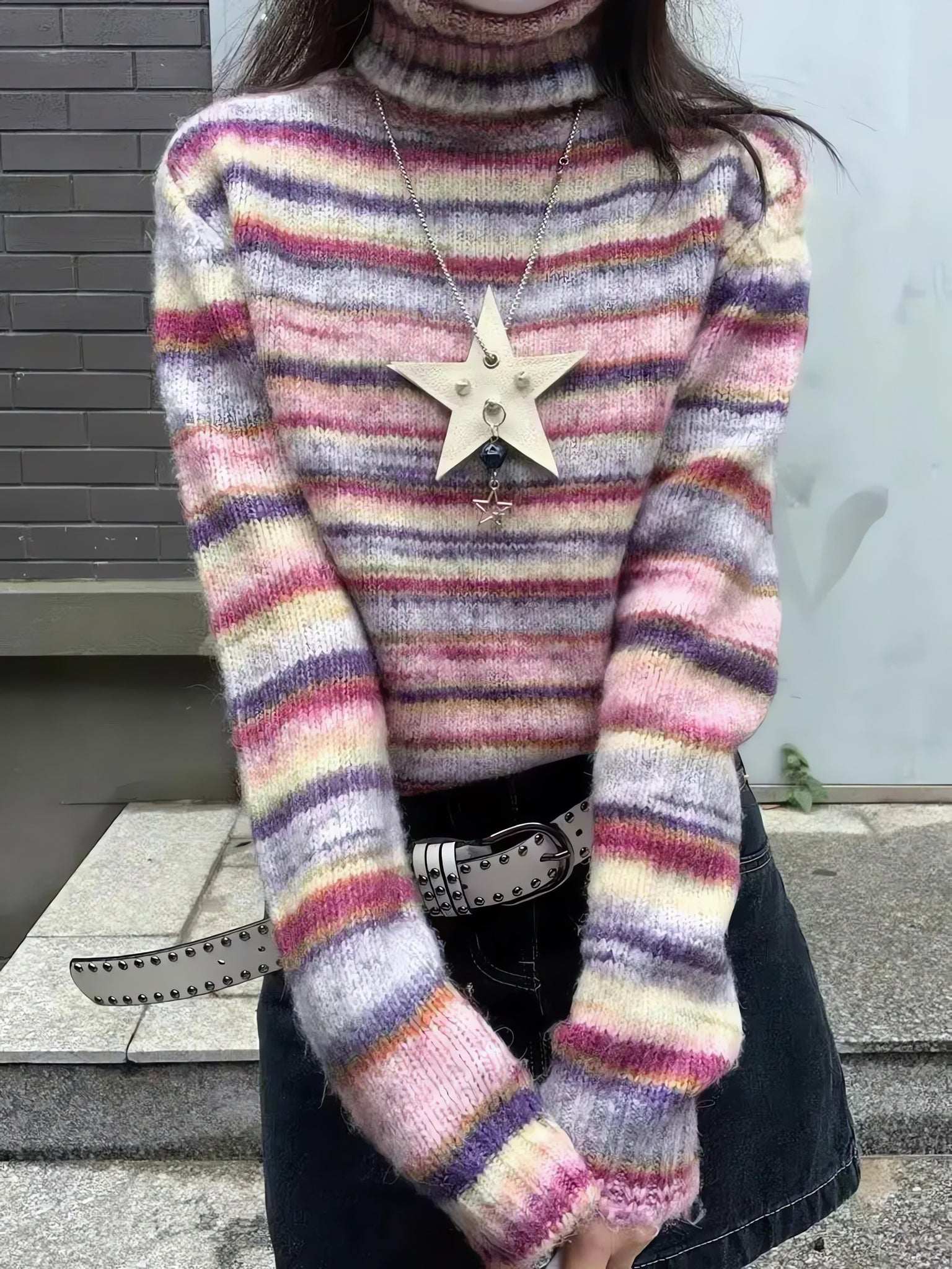 Striped Turtleneck Sweater - KAYSMAR