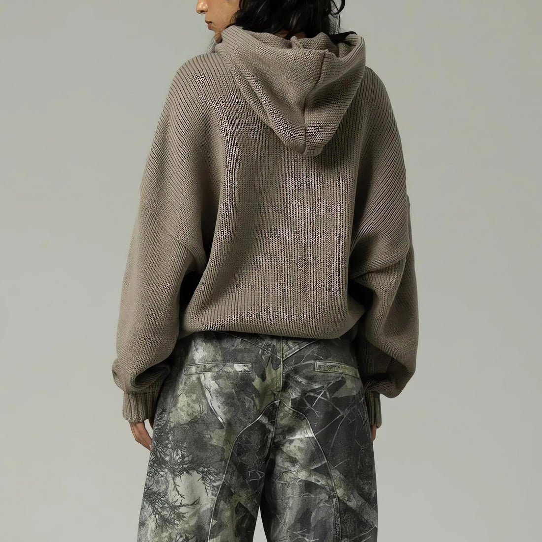Tall Embroidered Knitted Hoodie - KAYSMAR