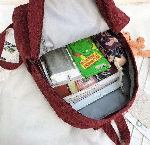 Teddy Bear Corduroy School Backpack - KAYSMAR