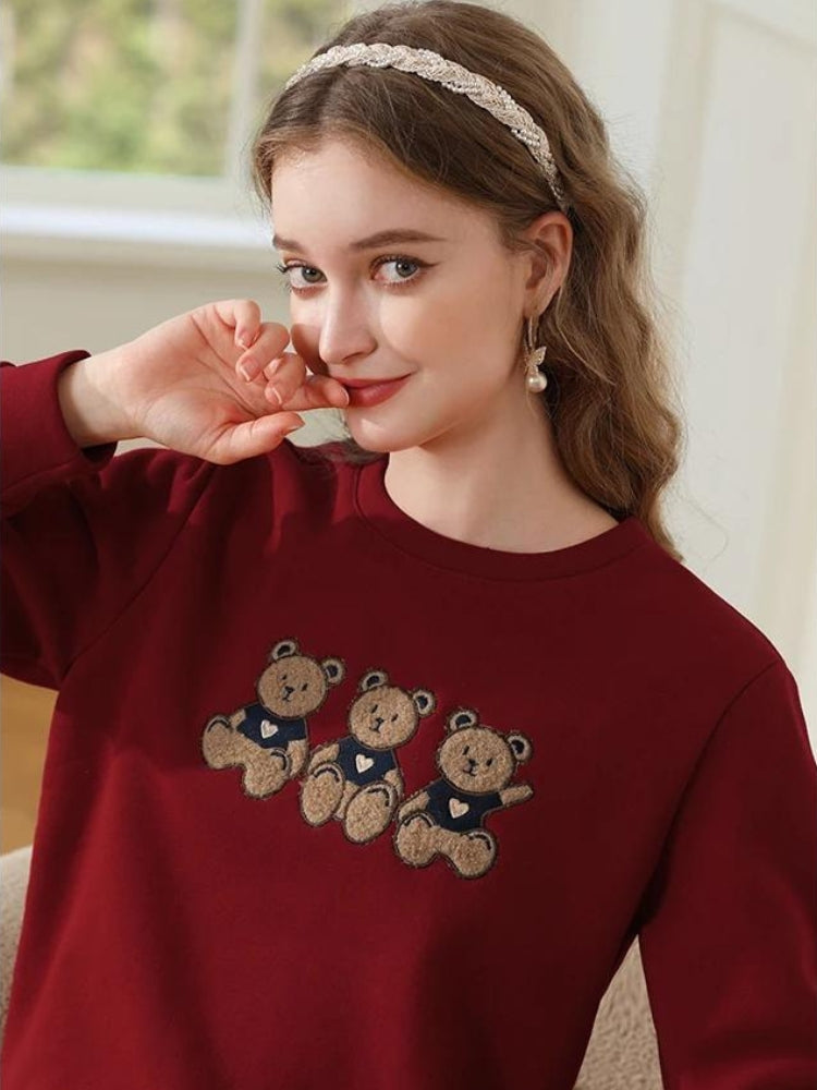 Teddy Bears Embroidered Sweatshirt - KAYSMAR