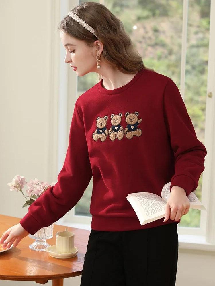 Teddy Bears Embroidered Sweatshirt - KAYSMAR