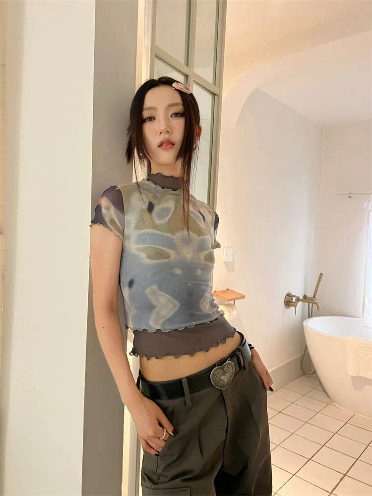 Tie Dye Mesh Top - KAYSMAR