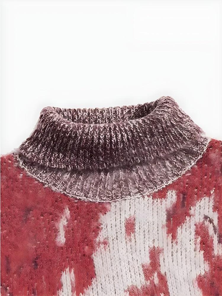 Tie Dye Turtle Neck Knitted Sweater - KAYSMAR