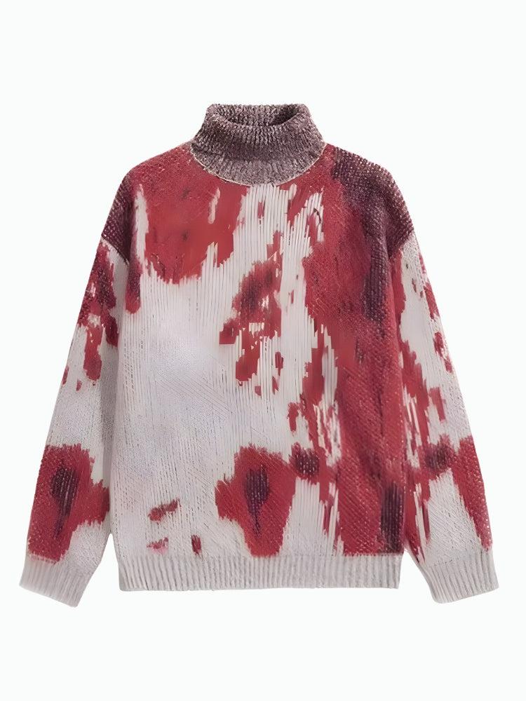 Tie Dye Turtle Neck Knitted Sweater - KAYSMAR