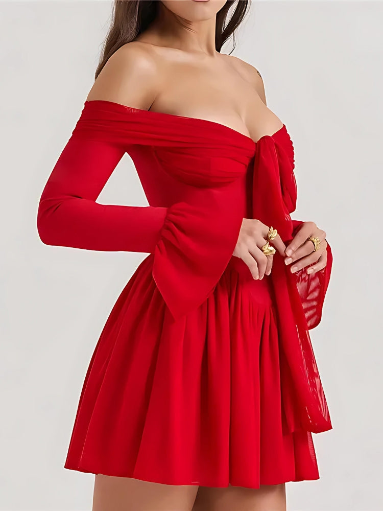 Tie Front Strapless Corset Mini Dress - KAYSMAR