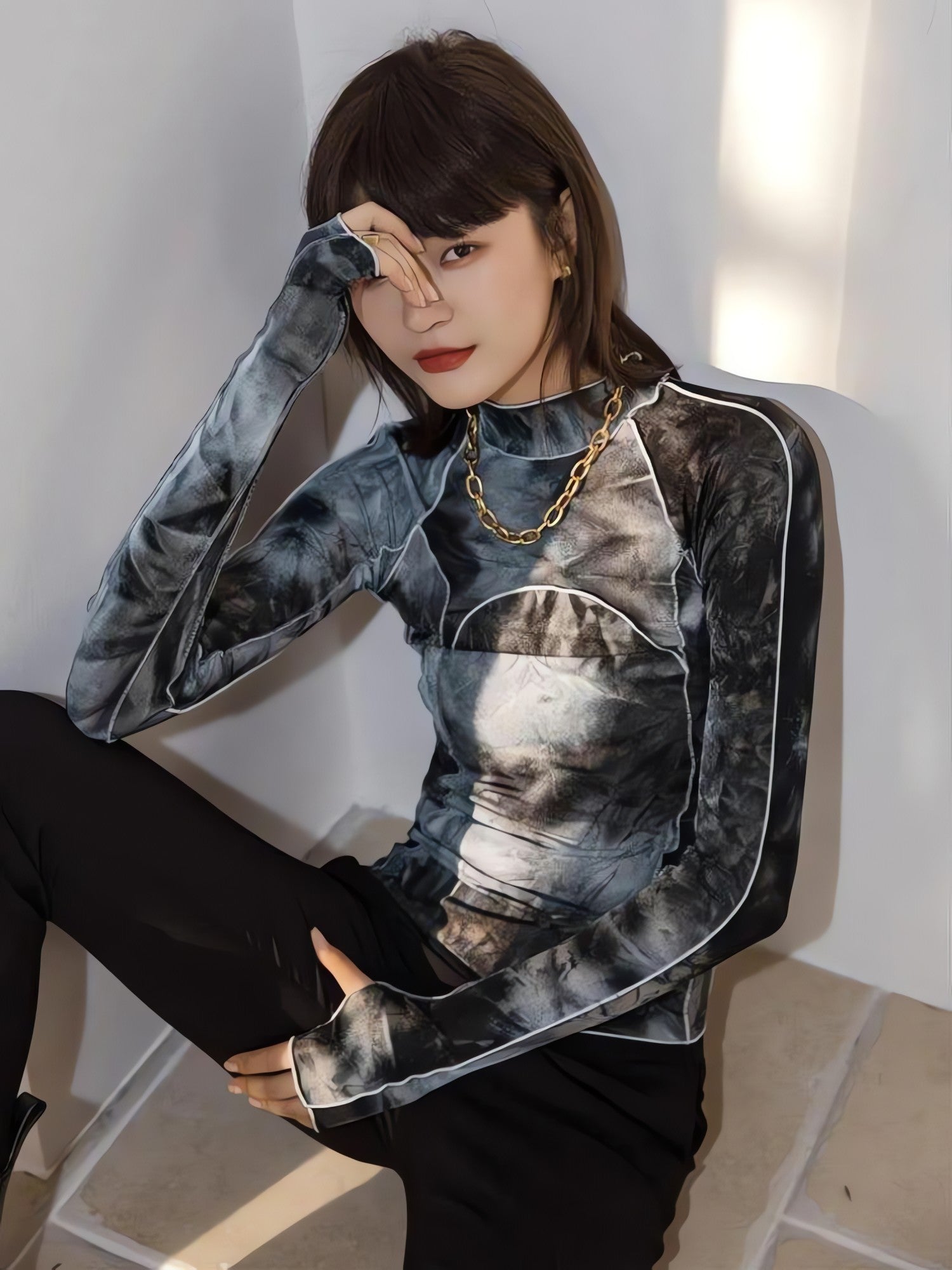 Tie Dye High Neck Top - KAYSMAR