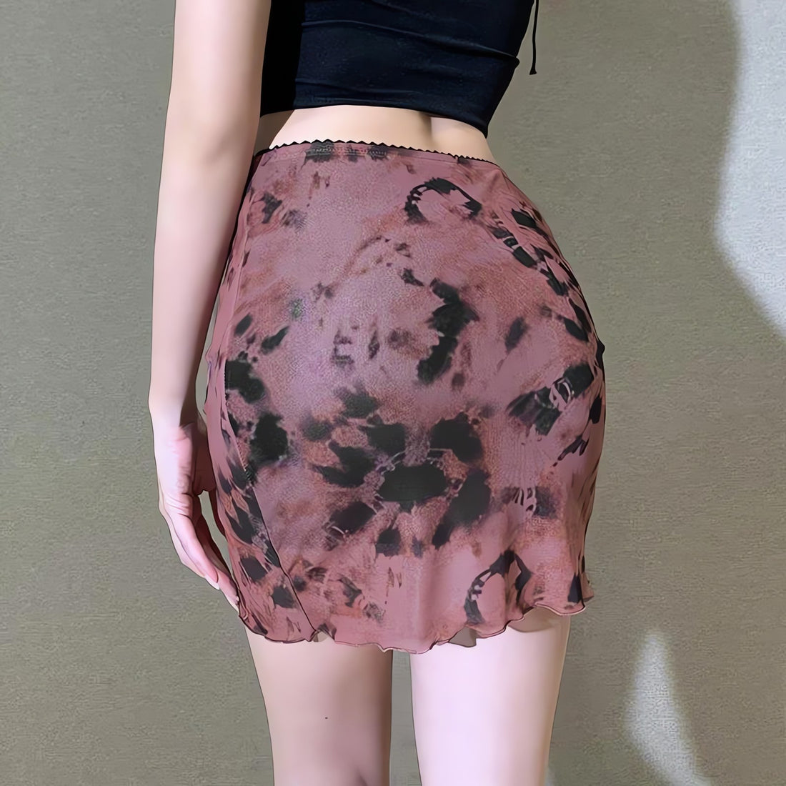 Tie Dye Mesh Mini Skirt - KAYSMAR