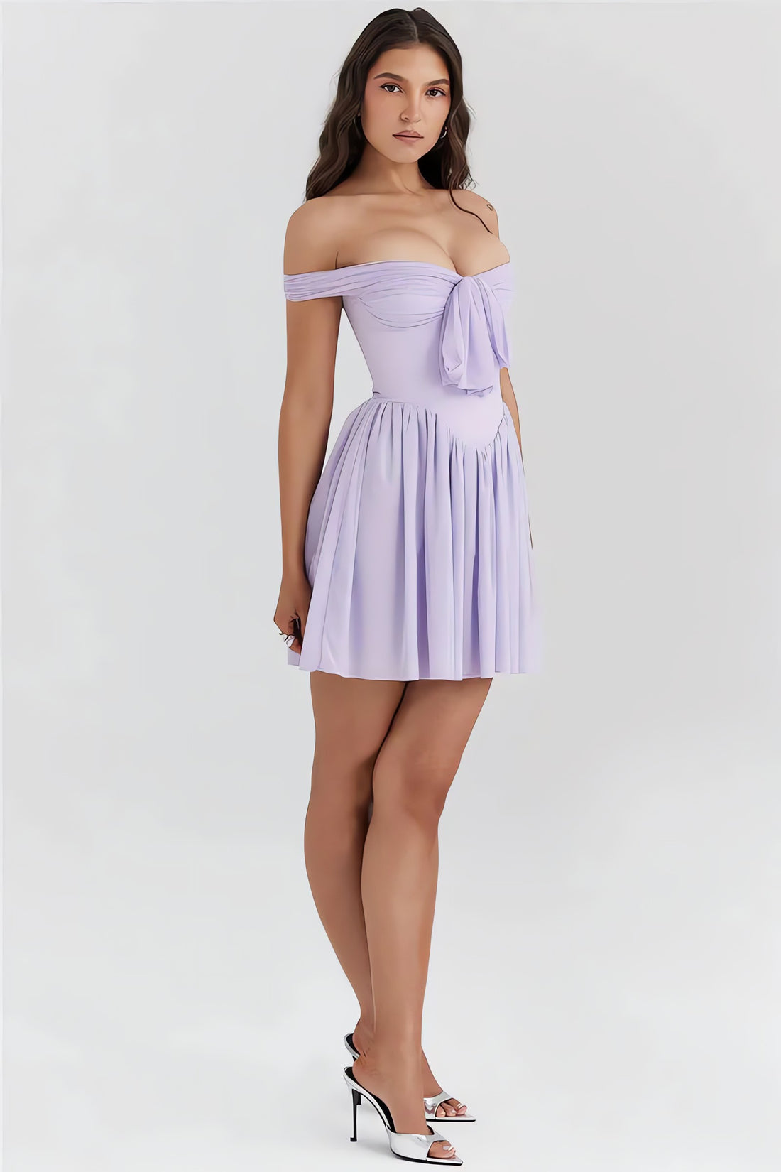 Tie Front Off Shoulder Mini Dress - KAYSMAR
