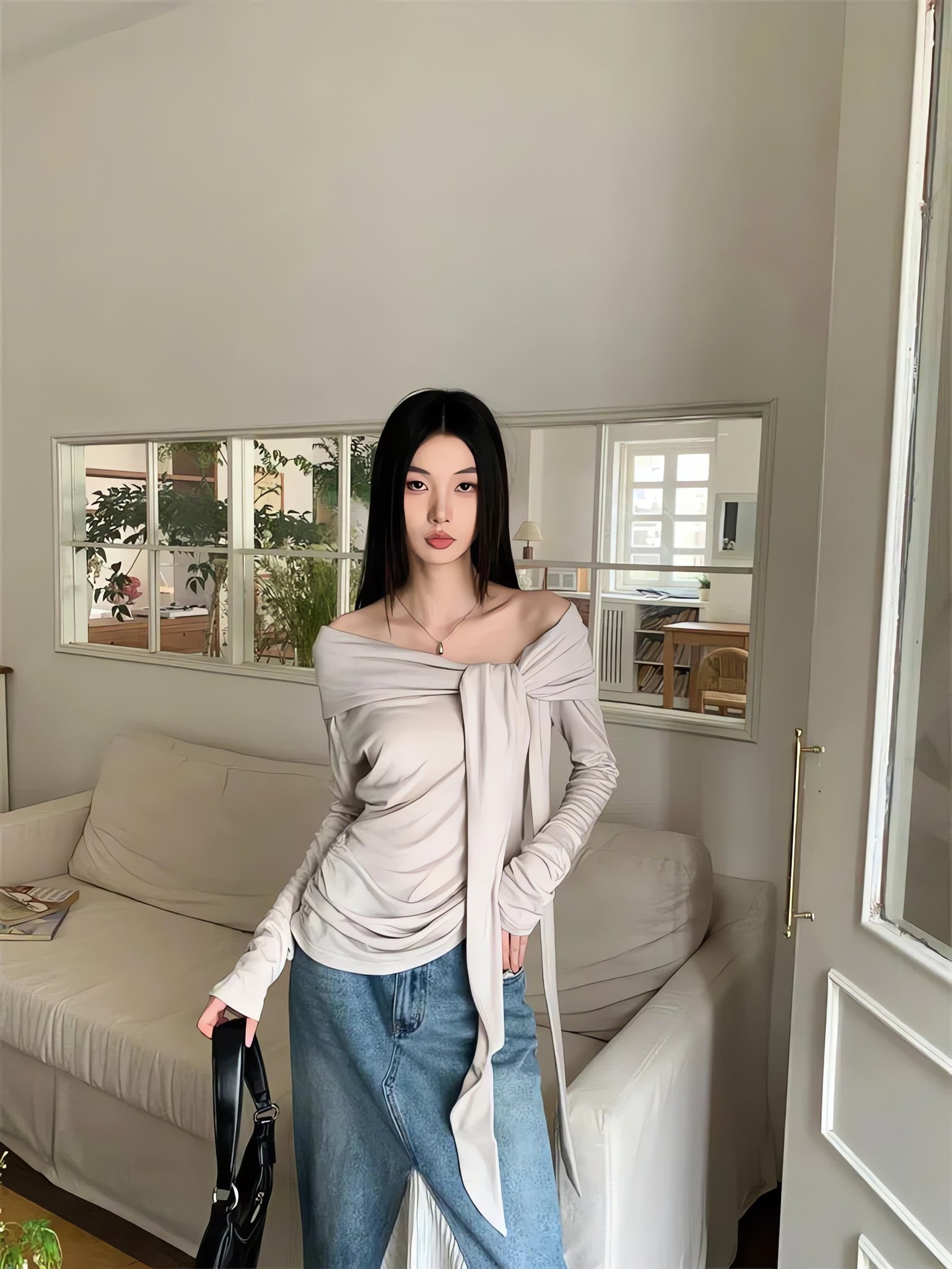 Tie Front One Shoulder Top - KAYSMAR