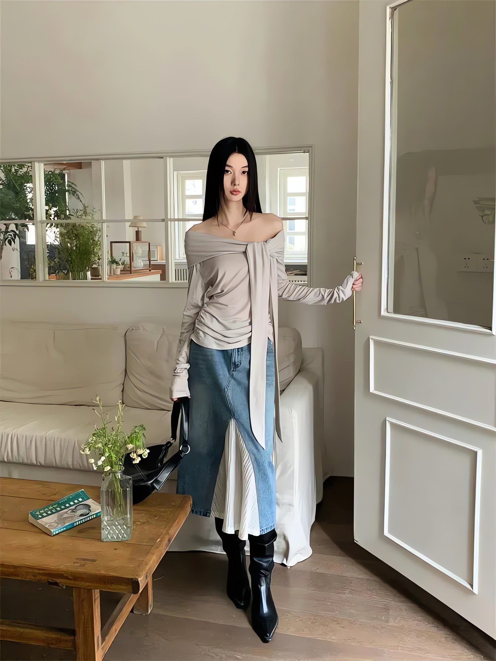 Tie Front One Shoulder Top - KAYSMAR