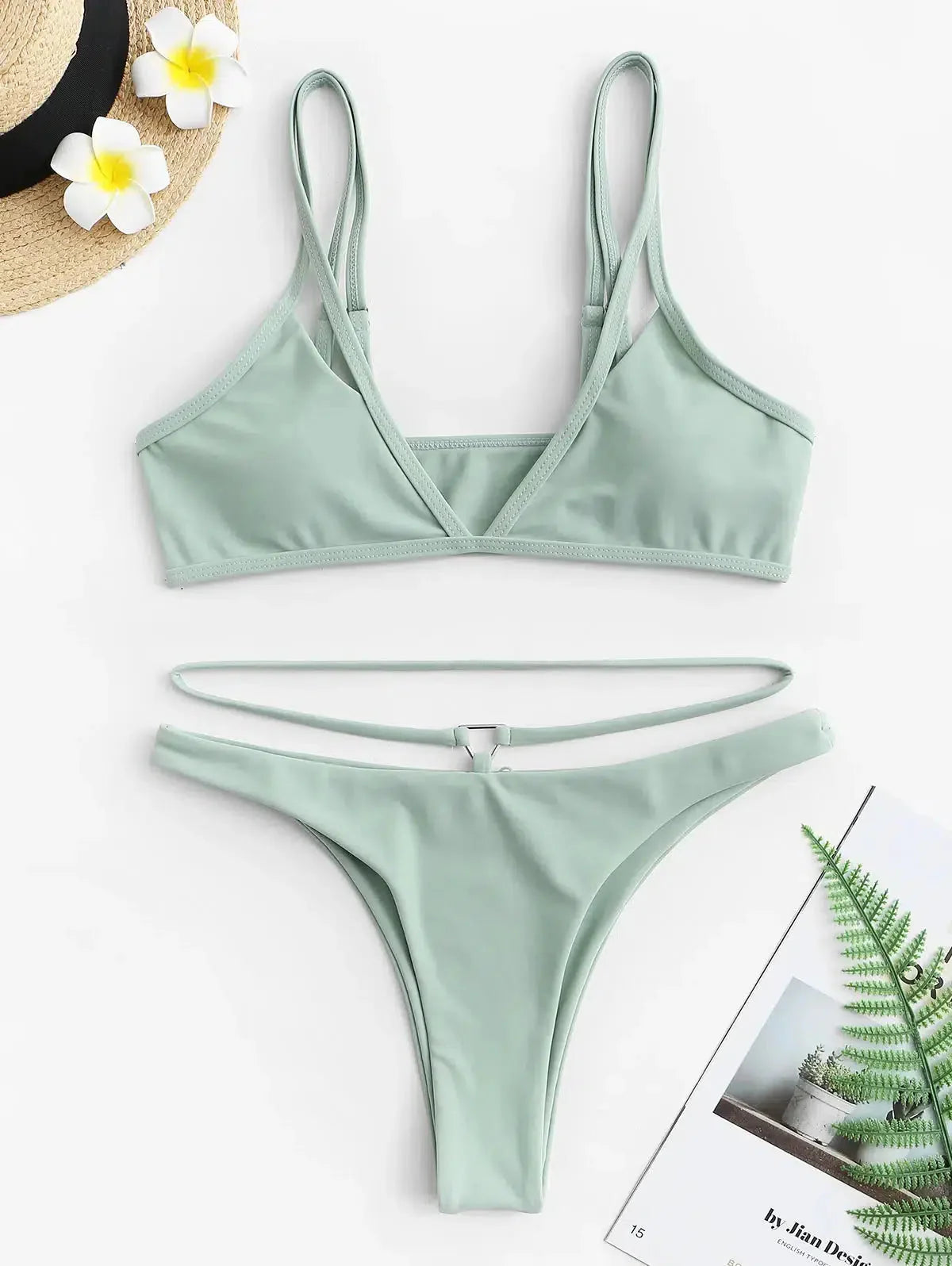 Triangle Cut Out Bikini Set - KAYSMAR