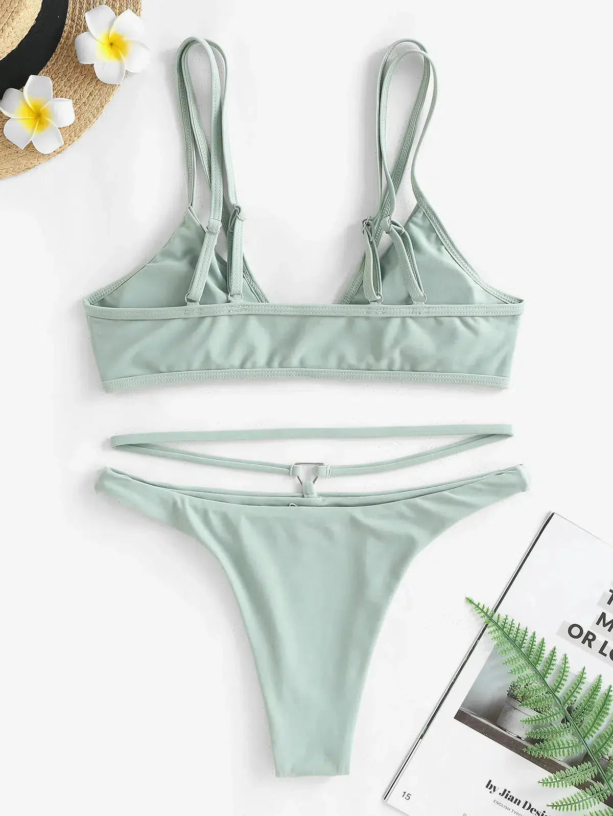 Triangle Cut Out Bikini Set - KAYSMAR