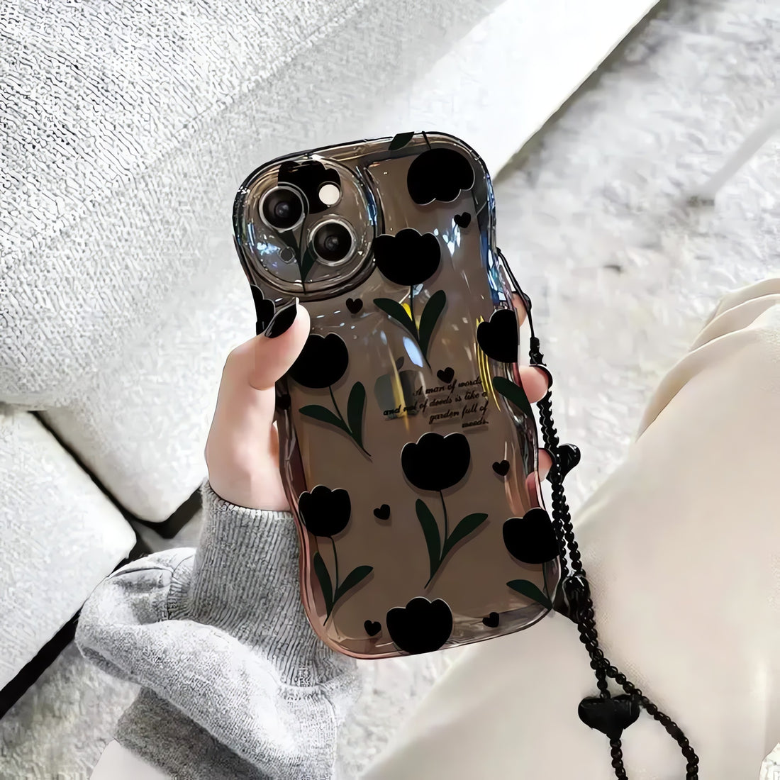 Tulip Bubble Clear Phone Case - KAYSMAR