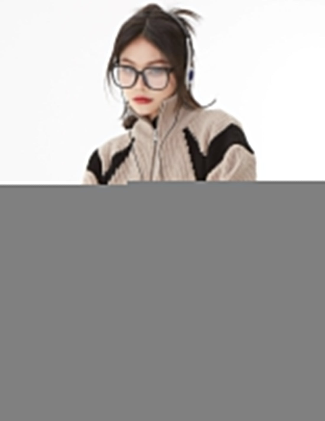Turtleneck Zip-Up Loose Cardigan - KAYSMAR