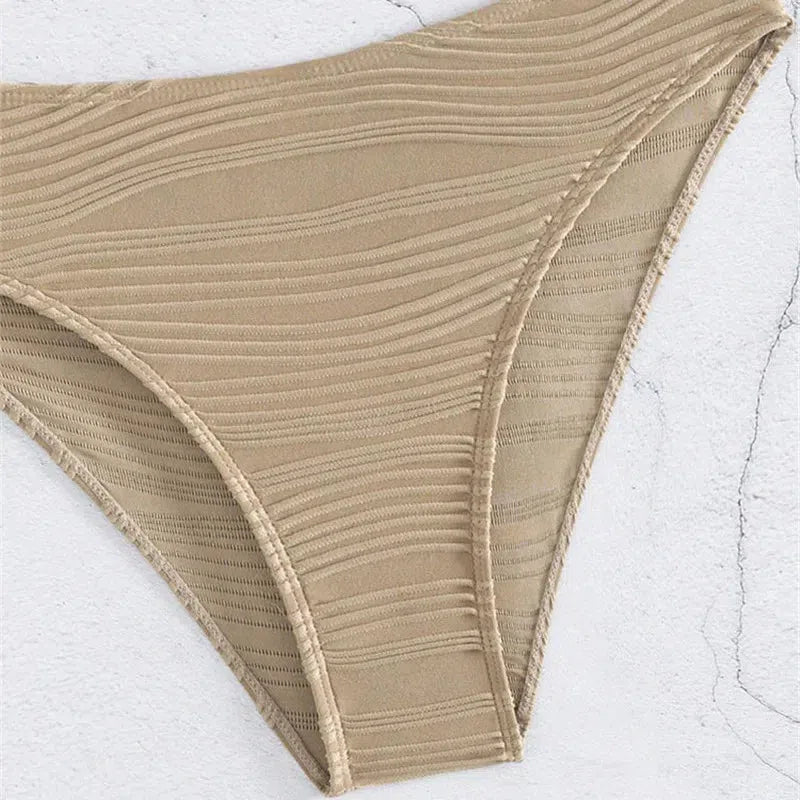 Twisted Bust Ruffled Straps Bikini Set - KAYSMAR