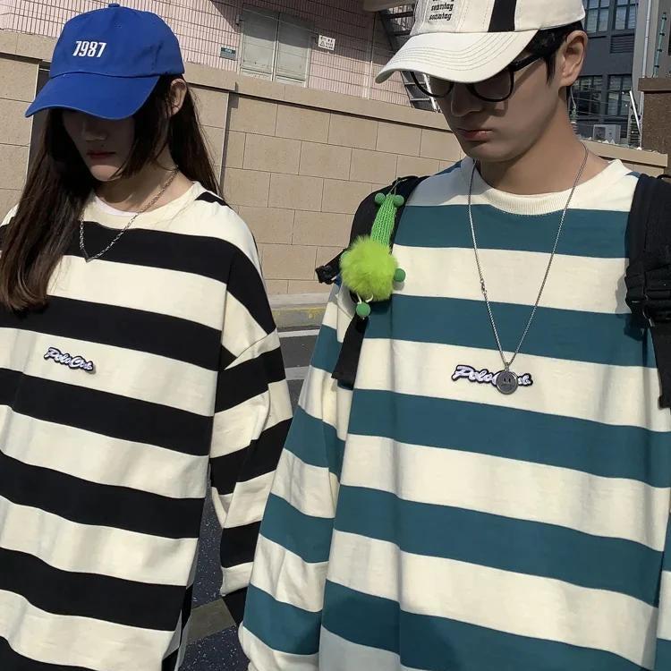 Unisex Embroidered Striped Sweatshirt - KAYSMAR