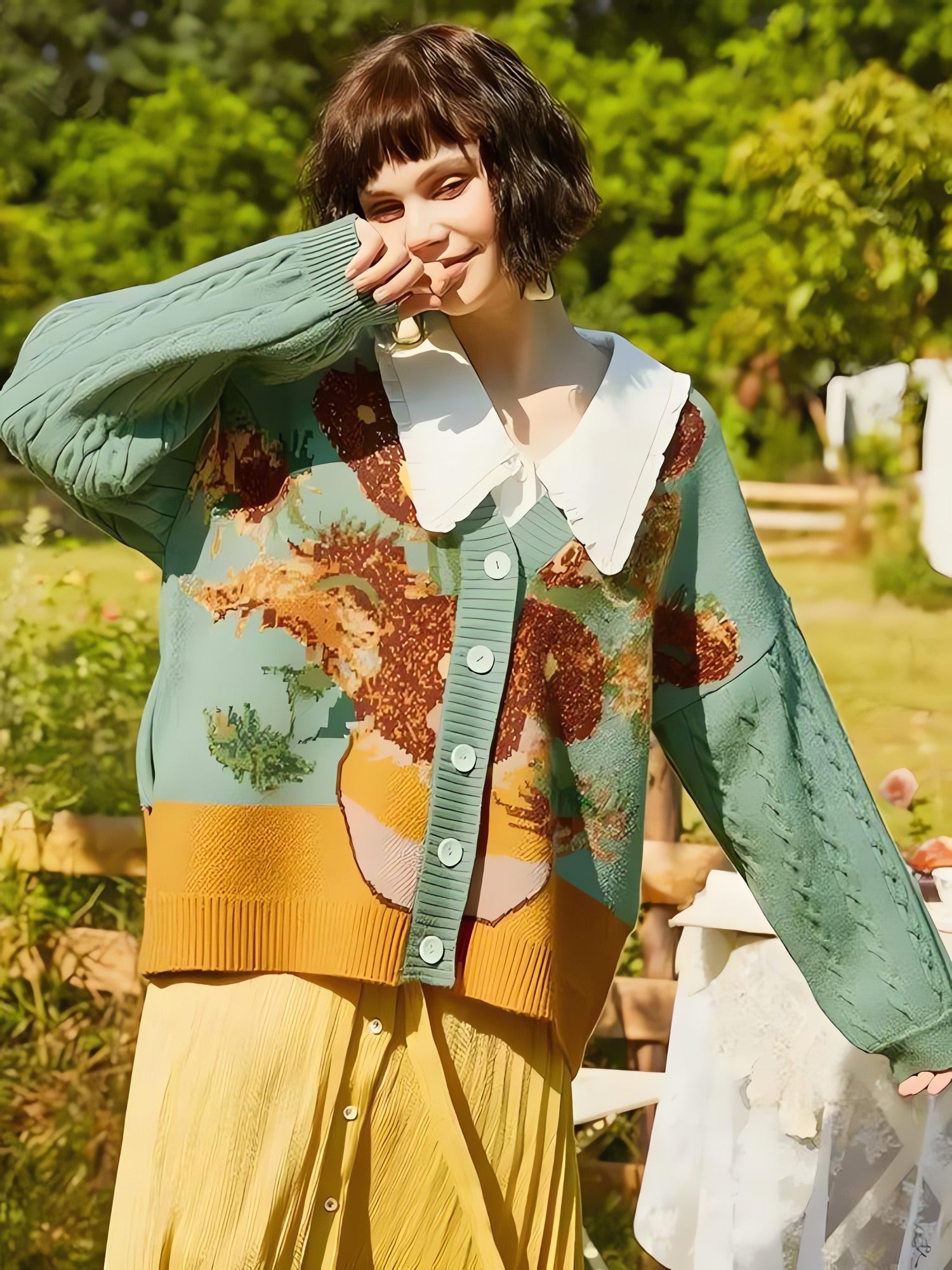 Van Gogh Sunflowers Cardigan - KAYSMAR
