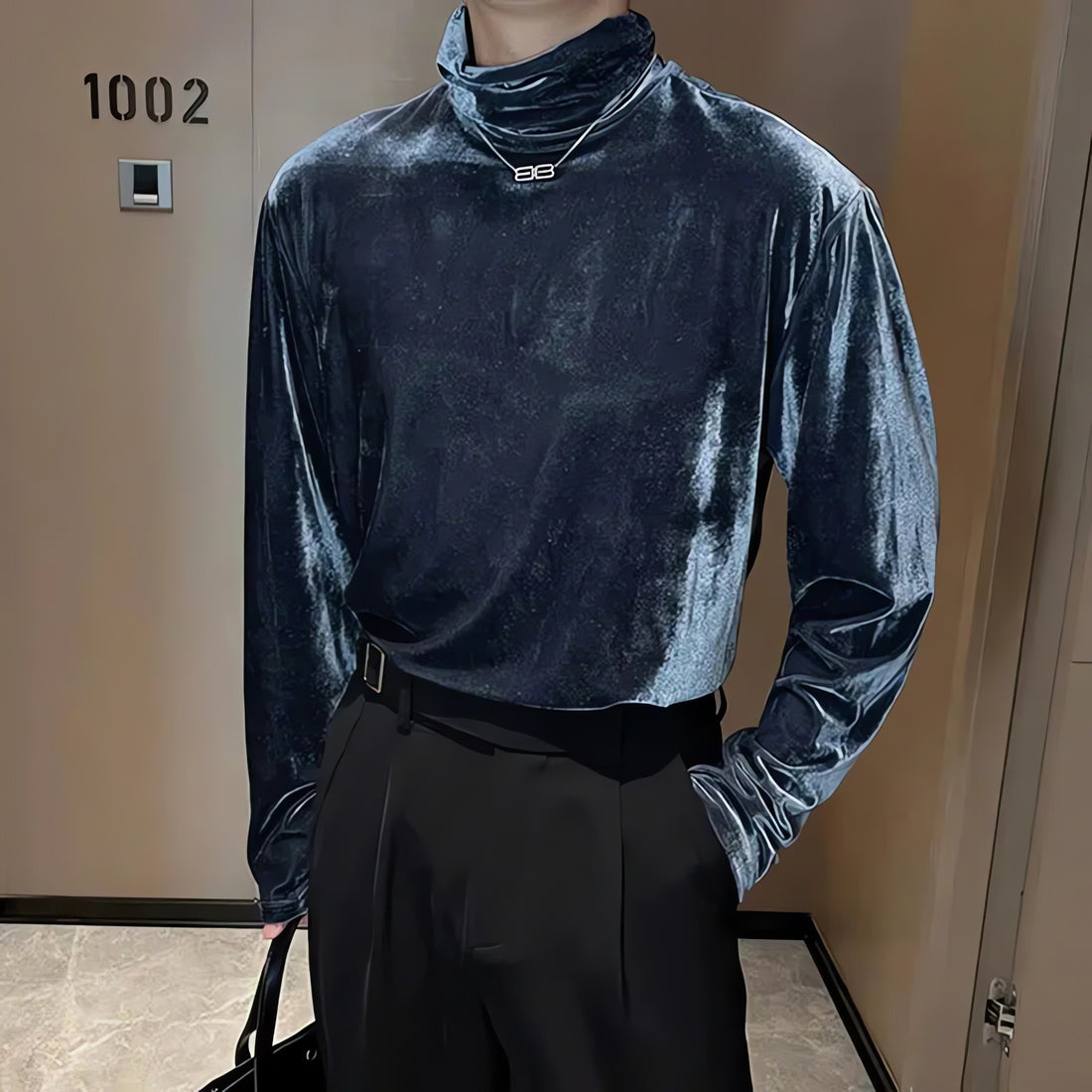 Velvet Turtle Neck Top - KAYSMAR