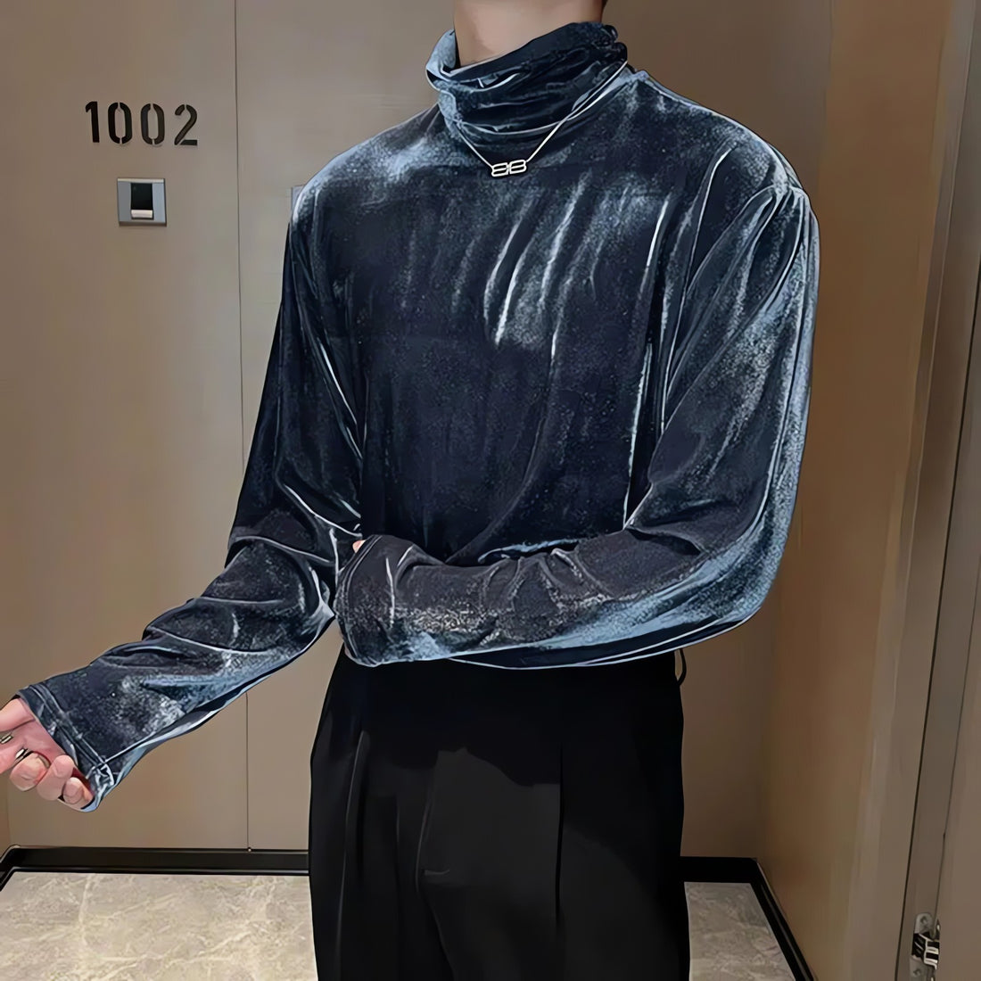Velvet Turtle Neck Top - KAYSMAR