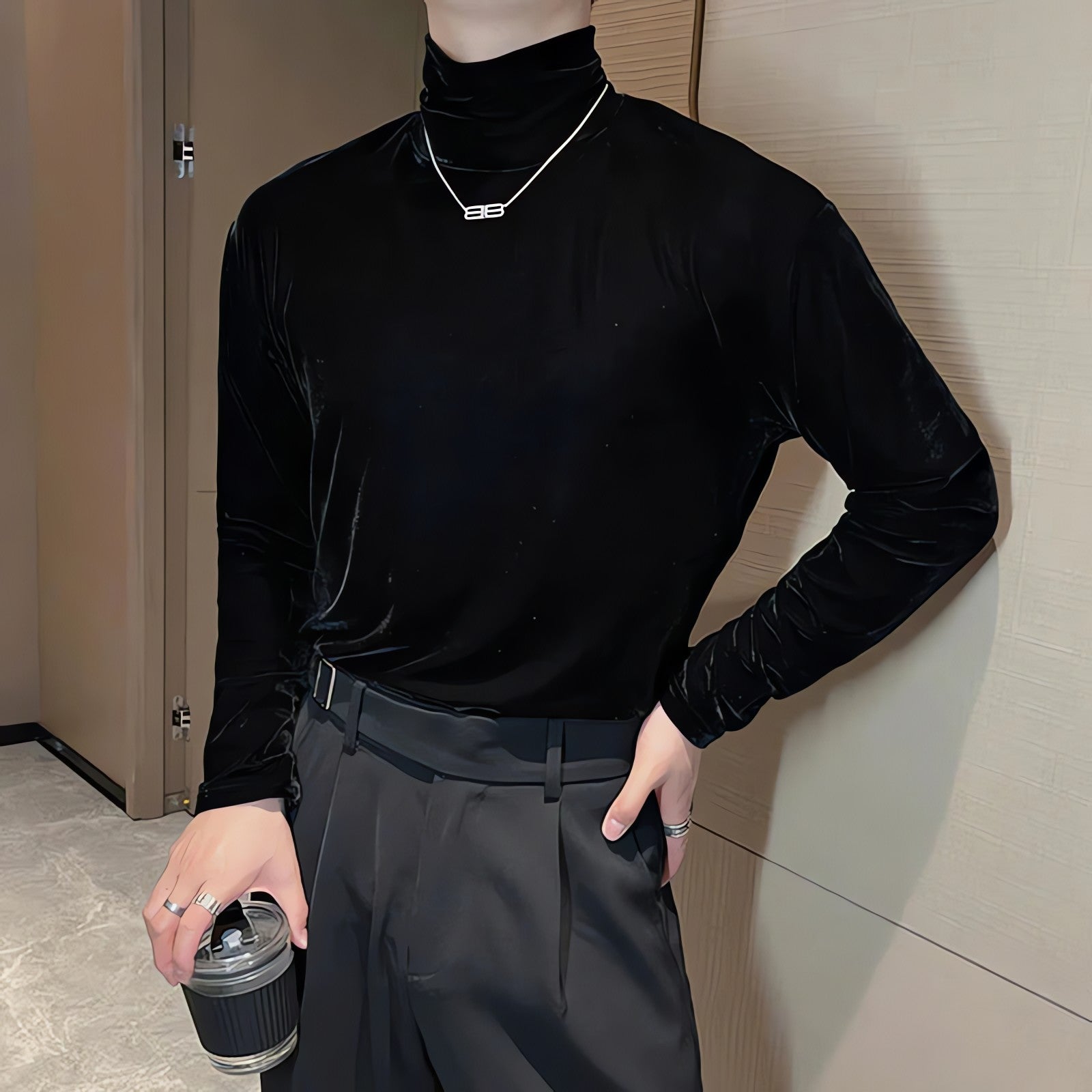Velvet Turtle Neck Top - KAYSMAR