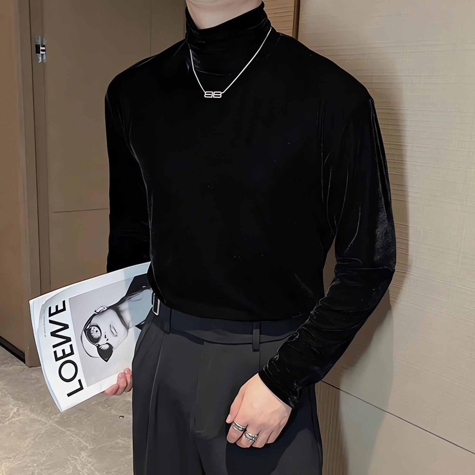 Velvet Turtle Neck Top - KAYSMAR